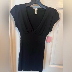 Black V-Neck Women's Top